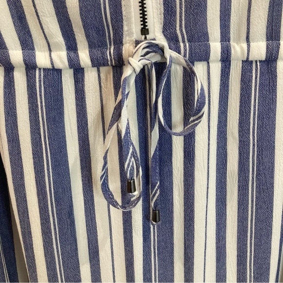 TORRID Sz 3 Blue & White Stripe Zip Front Drawstring Shirt Dress New with Tags - Picture 11 of 15